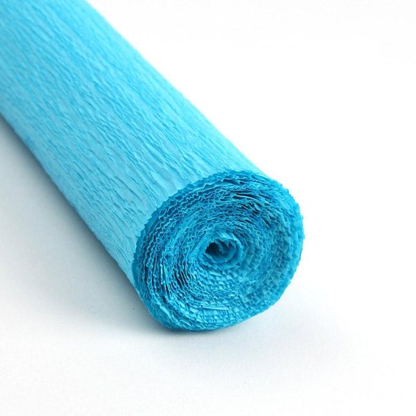 Rollo De Papel Crepé De Colores De 50 X 250 Cm, Papel Crepé Arrugado Para Origami, Manualidades, DecoracióN De Flores, Papel Para Envolver Regalos Azul-image