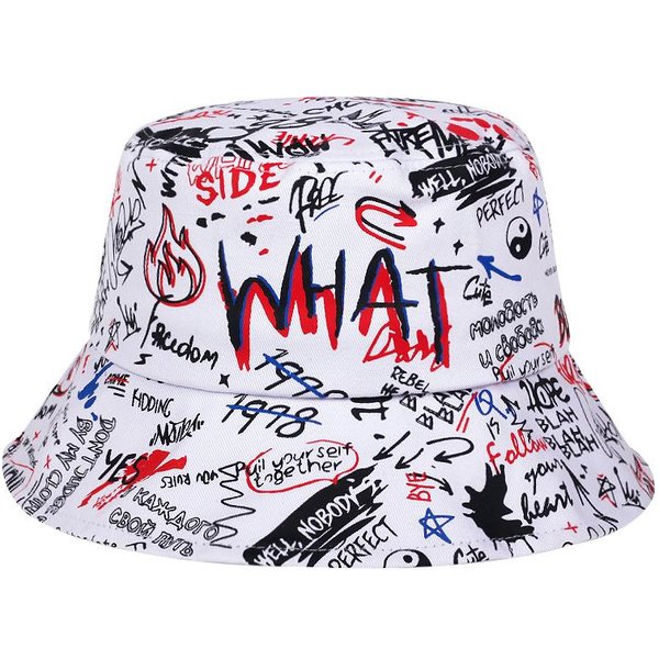 Lato Na ZewnąTrz Krem Do Opalania Kapelusz Typu Bucket Czapka Hip-Hopowa MężCzyźNi Lato WęDkarstwo Kapelusze Rybackie Czapka Graffiti Dla MężCzyzn Kobiety Dzikie Kapelusze Panama Czarny-image