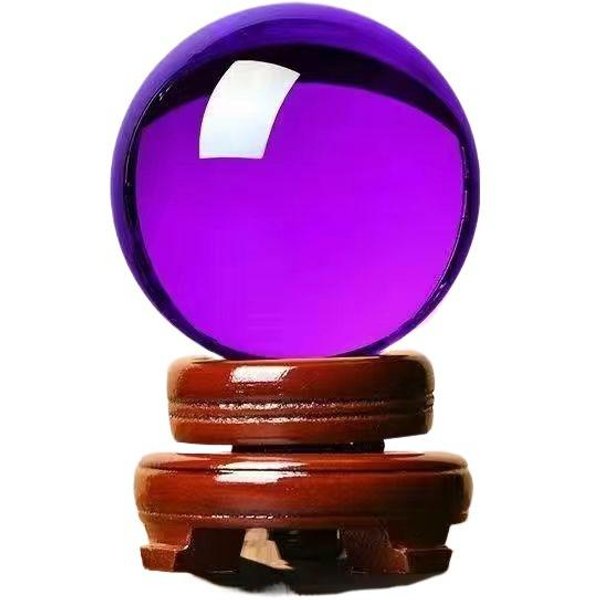 Fioletowa KryształOwa Kula Feng Shui Jako Ozdoba Do Biura Lub Domu 6Cm Purple Crystal Ball With Double Base-image