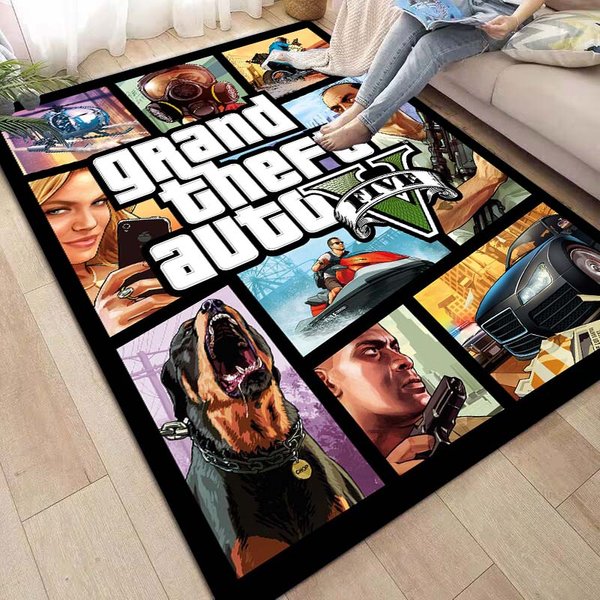 Alfombrilla De Juego Grand Theft Auto GTA 6 Para Sala De Estar, Dormitorio, DecoracióN De Sofá, Alfombrilla Antideslizante Para Zona Infantil, Regalo. 70X100Cm( 27X39In )-image