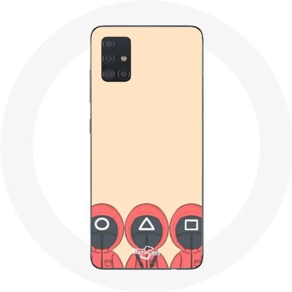 Coque Samsung Galaxy A51 Squid Game Masques Triangle Carré Et Cercle Fan Art-image