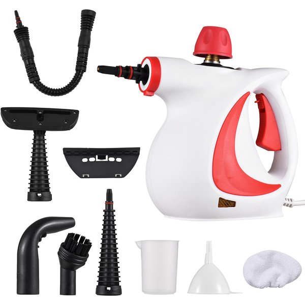Limpiador A Vapor PortáTil, MáQuina De Limpieza A Vapor Presurizada De Alta Temperatura, 1050W, Con 9 Uds. US Plug Blanco-image