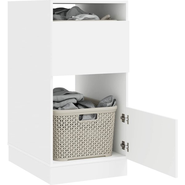 Armario Blanco Para LavanderíA Con Almacenamiento 50 X 68 X 102 Cm Madera De IngenieríA-image