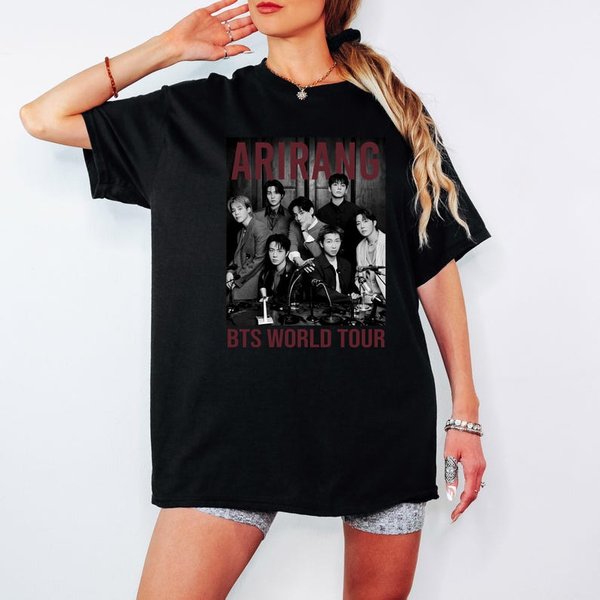 Camiseta Tour Mundial Bangtan 2026 - Camiseta De Regreso Moda De Verano Camiseta De Moda Hombres Mujeres Top Vintage Hip Hop Streetwear Camiseta Oversize XXL Black-image