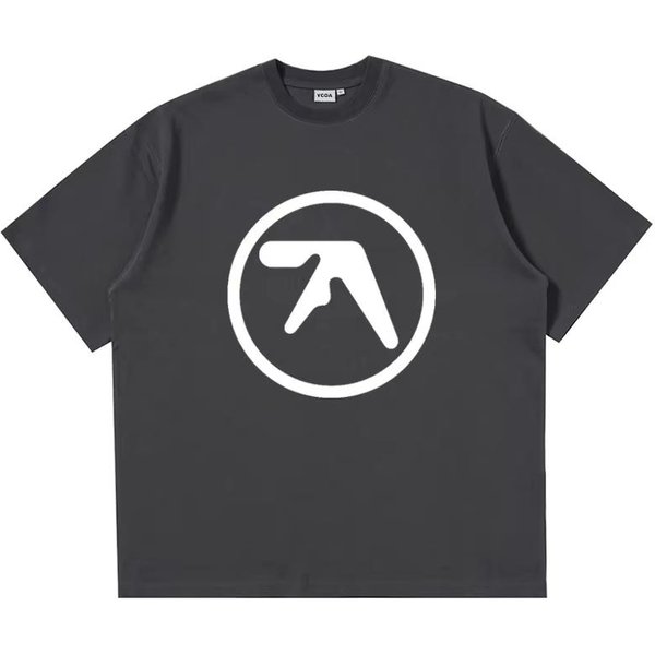MęSki T-Shirt Koszulka Aphex Twin 100% BawełNa Nadruk Oversize Y2K Streetwear T-Shirty KróTki RęKaw Bluzki Moda KoreańSka Odzież Estetyczna 2XL Black-image