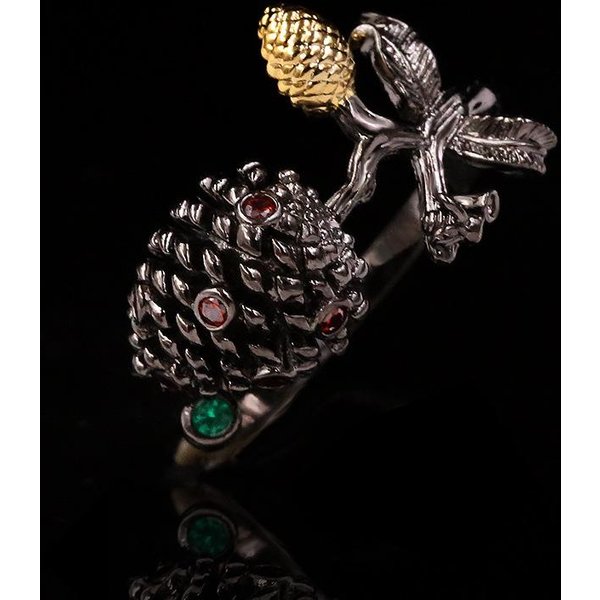 Anillo De Brote De Diamante De Oro Verdadero Chapado En Cobre Anillo De ZircóN Microengastado Electrochapado Bicolor No. 10 Black-image
