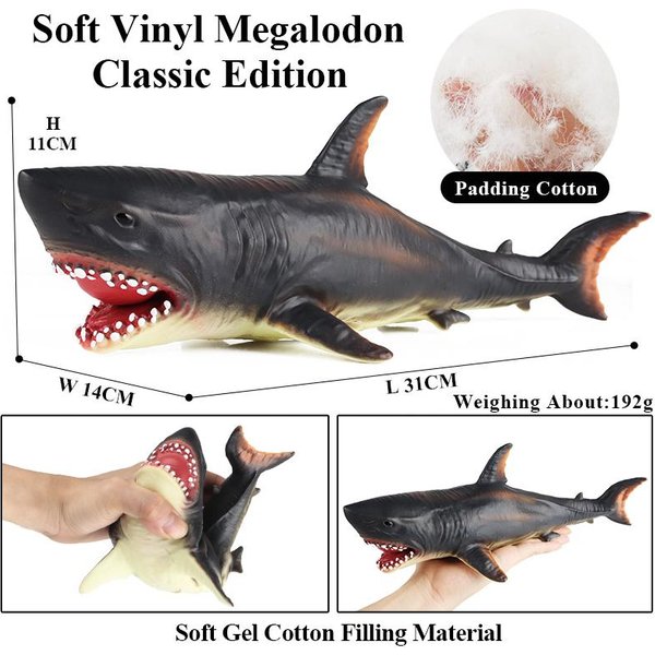 Oenux Animales Marinos TiburóN Ballena MegalodóN Cangrejo Estrella De Mar Pulpo Figuras De AccióN Suave Modelo De Vida Marina Juguete Educativo Para NiñOs Regalo-image