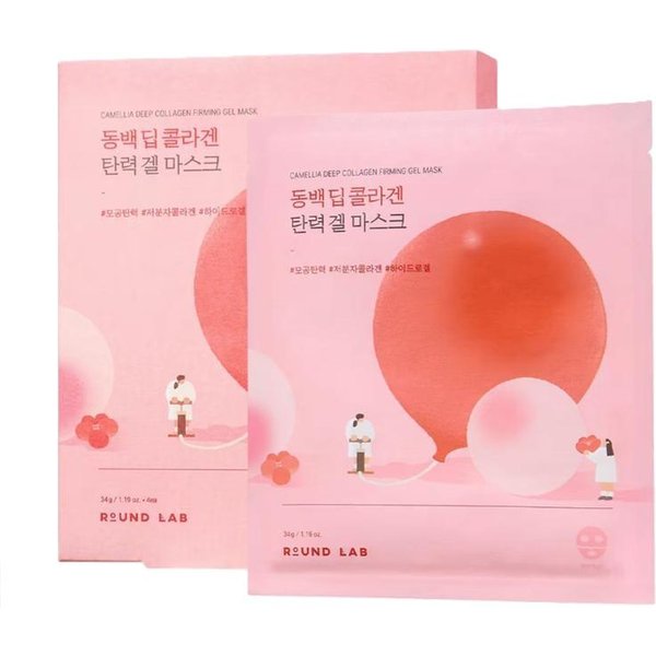 Round LAB Mascarilla Reafirmante En Gel Con ColáGeno Profundo Camellia 34 G X 4 Unidades White-image