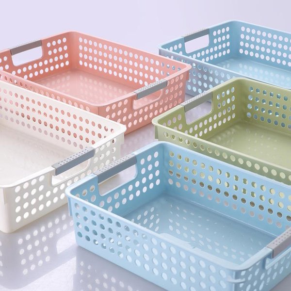 SkłAdane Plastikowe PudełKo Kosmetyki I Kosz Do Przechowywania KosmetykóW Stojak Do UżYtku Domowego Kosz Do Przechowywania Ubrań I żYwnośCi RóżOwy-image