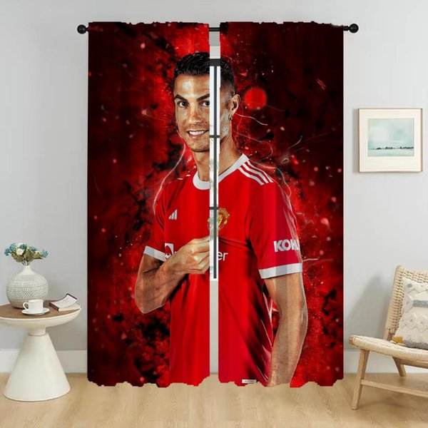 ZasłOny Do Sypialni ZasłOny Do WnęTrza Domu Ronaldo Do Salonu ZasłOna ZaciemniająCa Przepierzenie Dekoracja Halloween ŻAluzje W107Xh213Cmx2Pcs-Cl-image