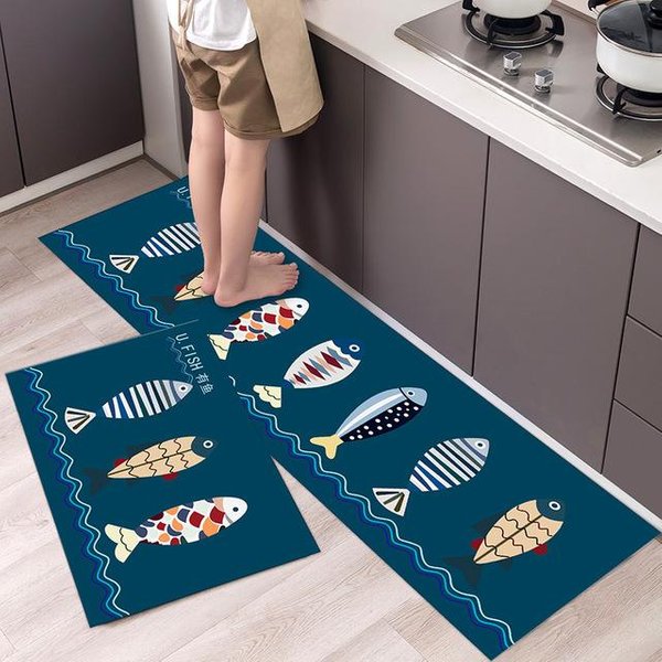 Alfombra De Cocina Antideslizante Lavable Alfombra De Entrada Para BañO Alfombra Para El Suelo Del Hogar Alfombra De ÁRea Para Sala De Estar Dormitorio Mesita De Noche Pasillo Alfombras Largas 40Cmx60Cm 1Pc-image