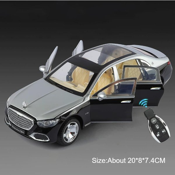 1:24 S680 Vs680 Miniaturowe Modele Zabawki Stop Metal Diecast Kierowanie Przednim KołEm Automatyczne Drzwi DźWięK ŚWiatłO Kolekcja PojazdóW Ozdoby-image
