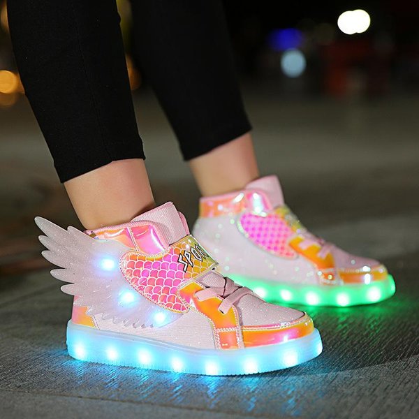 Nuevos Modelos De Primavera Y OtoñO NiñOs Medianos Y PequeñOs Zapatos Luminosos De Carga Led Zapatos De NiñO USB Zapatos De Luz Colorida Trendy 33 Gray-image