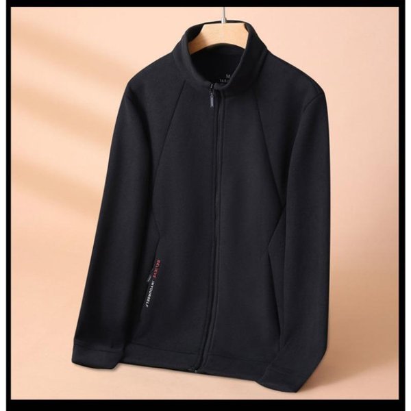 Nueva Chaqueta De OtoñO E Invierno Para Hombre, Chaqueta Informal Gruesa De Forro Polar, Estilo Coreano, Moda Informal De Talla Grande Para Hombre 4XL Black-image