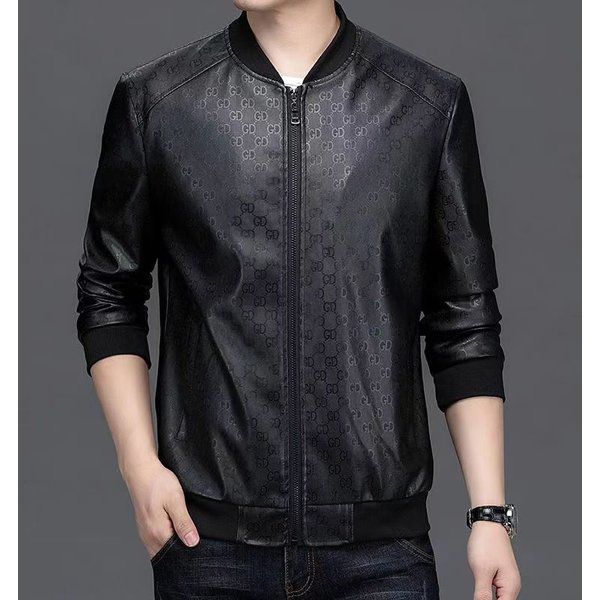 Ropa De Cuero Para Hombre Moda Masculina Primavera Y OtoñO Tendencia Casual Chaqueta De Cuero 3XL Black-image