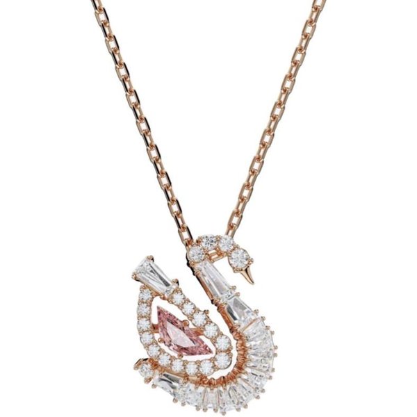 Collar Swarovski DiseñO Cisne Para Mujer Oro Rosa 5732414 Box+Shopping Bag White-image