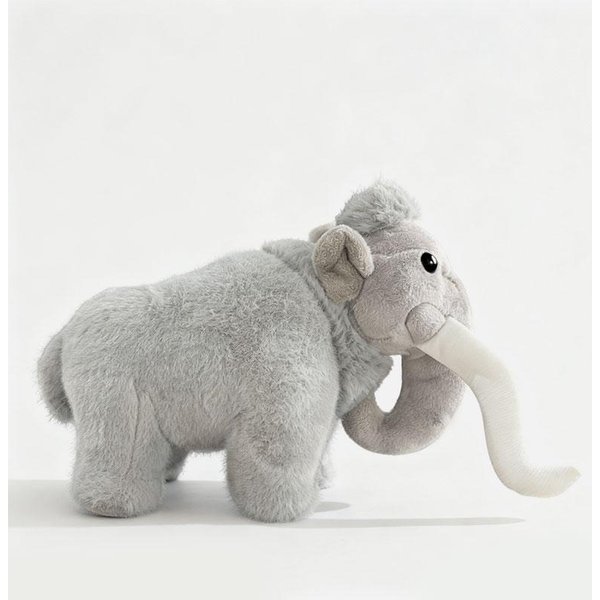 Pluszowy Mamut - Realistyczny Mamut WłOchaty Pluszowe ZwierząTko Realistyczny SłOń Pluszak Prehistoryczne Zwierzę Lalka Symulacyjna Prezent 27Cm Kolor Szary-image