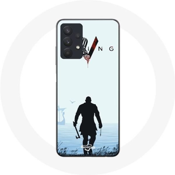 Funda - Vikingos - Samsung Galaxy A32 5G - Flexible - Blanca - Ragnar Lothbrok-image