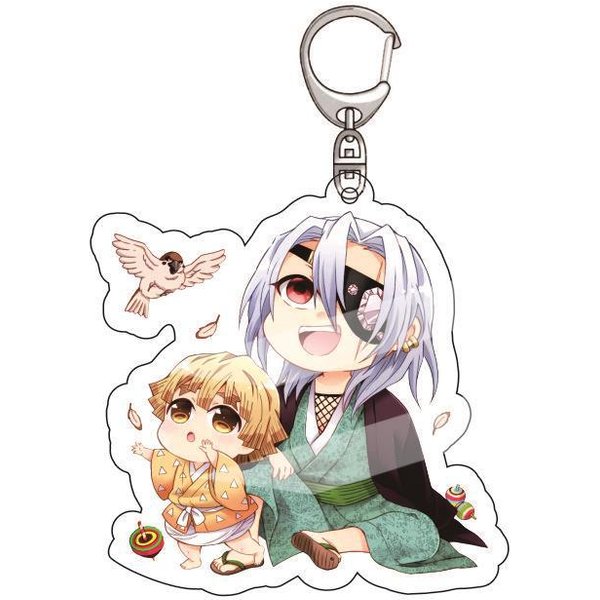 Anime Demon Slayer Akrylowy Breloczek Tanjiro Kamado Nezuko Zenitsu Agatsuma Inosuke Hashibira Wisiorek Urok 4 SZT Kolekcja PięKny Prezent 55Mm White-image