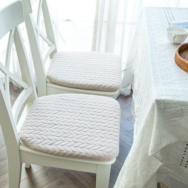 CojíN De Lino AlgodóN 42X40CM Antideslizante Silla De Oficina Alfombrilla Suave Hogar Asiento De Coche Almohadilla Simple Herradura DecoracióN Silla De Comedor Para El Hogar-image