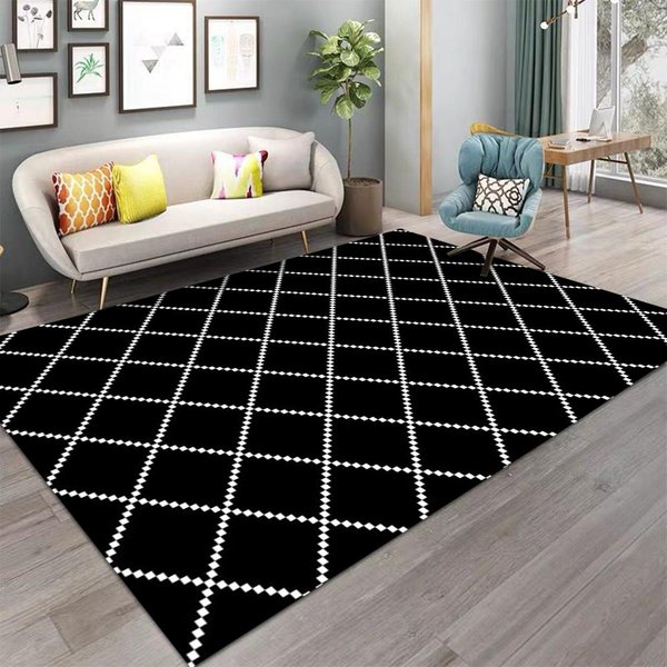 Nowoczesny Geometryczny Dywan – AntypośLizgowy, NadająCy Się Do Prania W Pralce, Dywan Do Salonu, Mata PodłOgowa Do Sypialni, Biura, Dekoracja Domu 120X160Cm(46X62In) Gray-image