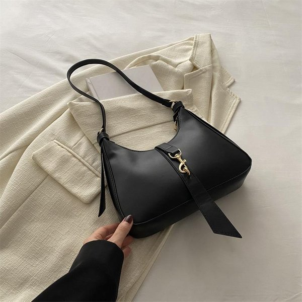 Bolso De Axila De DiseñO Exclusivo Para Mujer En Verano Nuevo Bolso Bandolera Retro SensacióN Para Mujer Bolso De Media Luna Para Un Hombro Gray-image