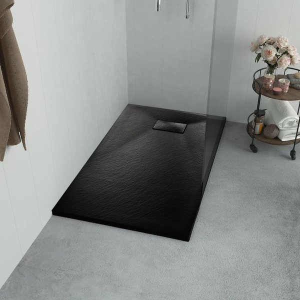 Vidaxl Plato De Ducha, Smc, Negro, 100 X 80 Cm-image