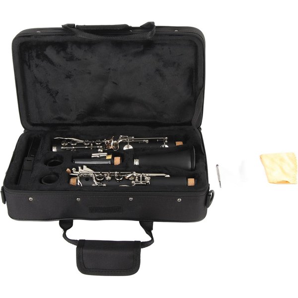 Clarinete De 17 Llaves, Madera En Sib, Con PañO De Limpieza, Destornillador Y Estuche. Instrumento Musical Negro.-image