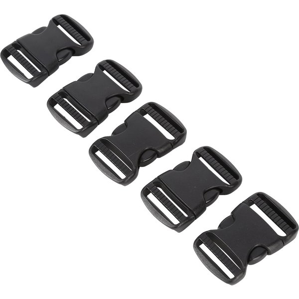 5 Hebillas De LiberacióN RáPida De PláStico, Doble Correa Ajustable, Repuesto Para Manualidades De Bricolaje Para Mochila. 32Mm / 1.26In Black-image