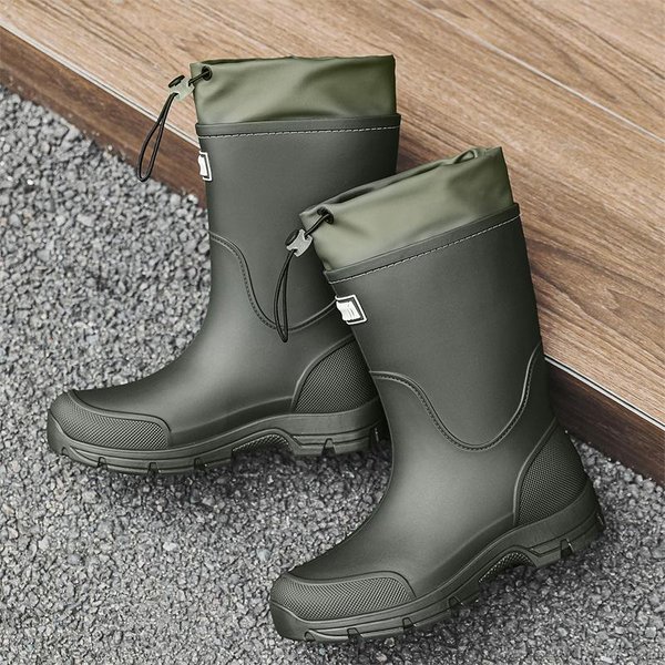 MęSkie Kalosze Wodoodporne Buty Robocze Modne Outdoor AntypośLizgowe Buty Wodne WęDkarskie Do PołOwy ŁYdki Platforma Dla Par Gumowe Kalosze 42 Gray-image