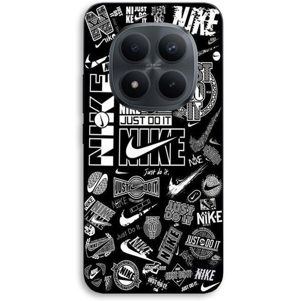 Etui Na Telefon - Maniacase - Xiaomi Redmi Note 15 Pro Plus 5G - Silikon TPU - Logo Nike Air Graffiti Czarno-BiałE - Czarne-image