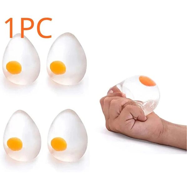 Pelota Huevo Squishy Divertida - Juguete Transparente Para Alivio Del EstréS Para NiñOs Y Adultos Reductor De Ansiedad, Juguetes Sensoriales Fidget Para Apretar Y Aplastar-image