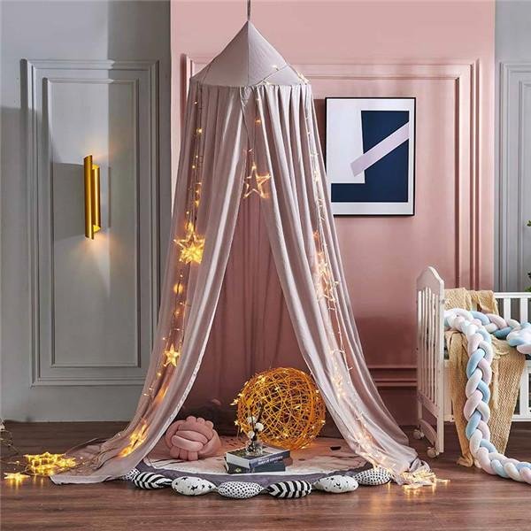 Princesa Ropa De Cama Dosel CúPula Cama Cortina Techo Juego Cama Tienda De CampañA Sombreado Mosquitera NiñOs NiñAs DecoracióN De Cabecera NO Light-image