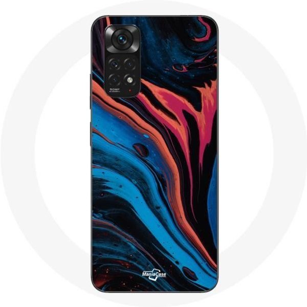 Funda Para Xiaomi Redmi Note 11S Textura Abstracta Azul Negro Rojo-image