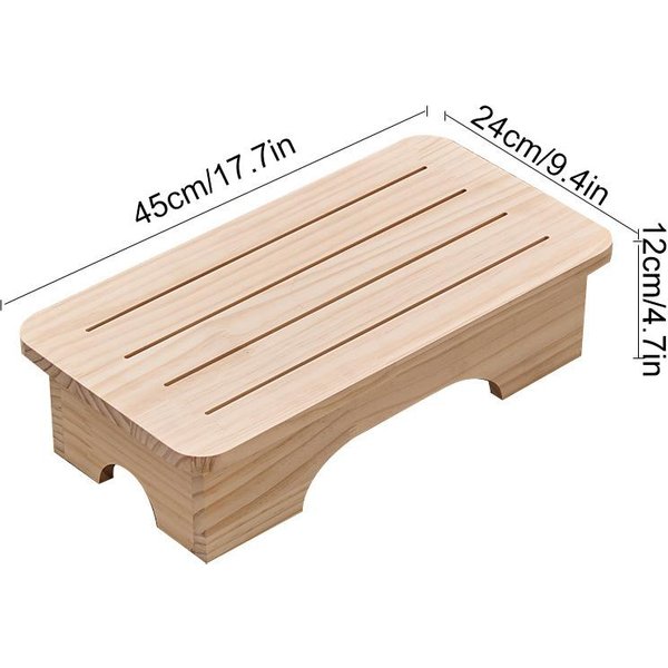 1 Pieza Taburete De Madera Para Hogar/Oficina, Taburete Bajo Para Inodoro, ReposapiéS Para NiñOs, Sala De Estar, BañO, Antideslizante L-image