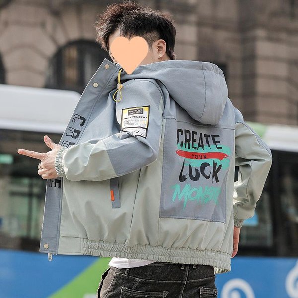Chaquetas De Primavera Y OtoñO Para Hombres Y Adolescentes Estilo Coreano Tendencia De Moda Ropa De Trabajo Tops Casuales 3XL Gray-image