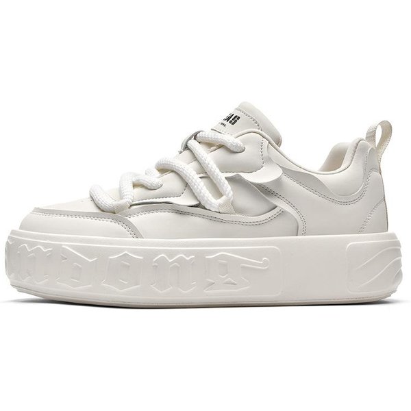 Wiosna Nowe Uniwersalne Niszowe Codzienne MęSkie Buty Modne Sportowe Buty Na Grubej Podeszwie Modne Niskie Modne Buty Dla MężCzyzn 44 White-image