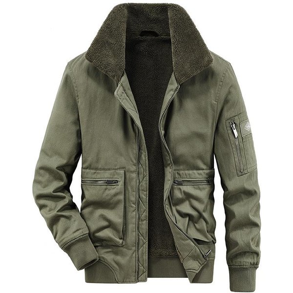 Chaqueta Nueva De OtoñO E Invierno Para Hombre, Chaqueta De Lana De Cordero CáLida Y Gruesa De Terciopelo, Ropa De Vuelo Para Herramientas, Ropa Acolchada De AlgodóN 4XL Gray-image