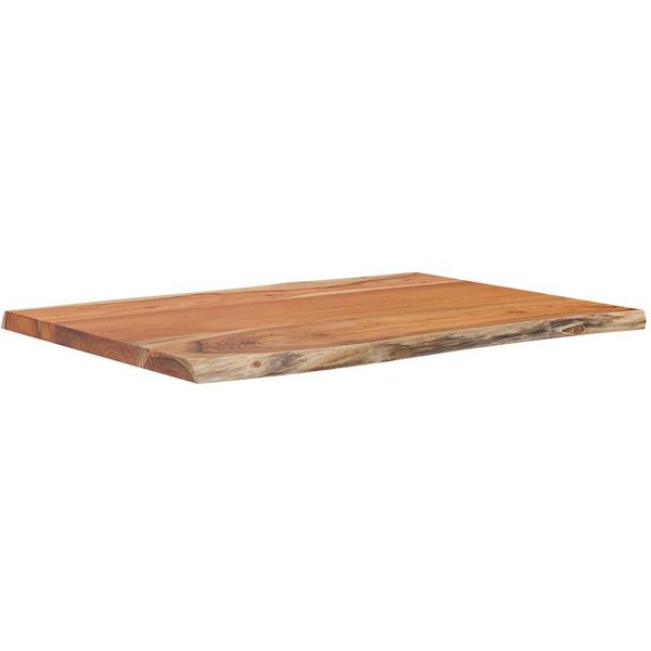 Tablero De Mesa Rectangular De Madera De Acacia Maciza 80 X 60 X 2.5 Cm Borde Natural-image