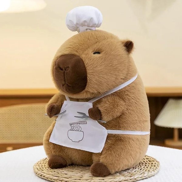 MuñEco De Peluche Grande Capibara Chef Kawaii De 50 Cm MuñEca Capibara Lindo Animal De Peluche Suave Juguete Esponjoso Anime DecoracióN De HabitacióN Regalo De CumpleañOs Para NiñOs 50Cm-image