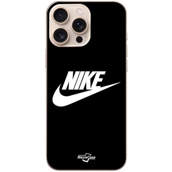 Funda - Nike - Iphone 16 Pro Max - Flexible - Negro - Blanco - Logo Blanco-image