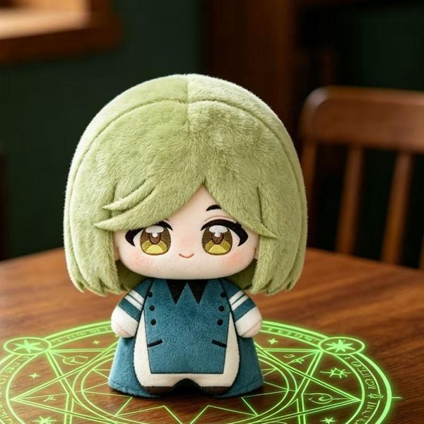 Atelier De Sombreros De Bruja Qifrey MuñEco De Peluche Lindo 10 Cm Mini MuñEco De AlgodóN Con Sombrero De Bruja Pelo Verde Personaje Peluche Para Fan Regalo De CumpleañOs 10Cm-image