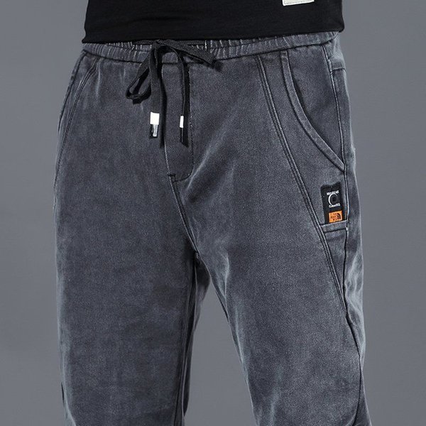 Wiosenne I Jesienne DżInsy MęSkie Spodnie Hip Hop Haremowe DżInsy MęSkie Spodnie LuźNe Joggery Denimowe Casualowe Spodnie Dresowe Spodnie Streetwear Odzież MęSka XS-image