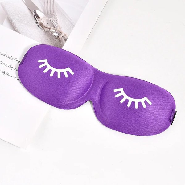MáScara De SueñO 3D MáScara Natural Para Dormir Para Ojos Cubierta Sombrea Parche Para Ojos Mujeres Hombres Suave PortáTil Antifaz Antifaz De Viaje PúRpura-image