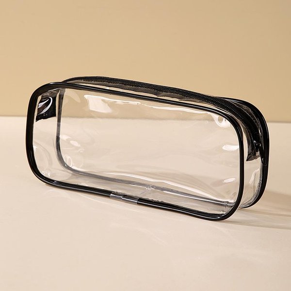 Bolsa De CosméTicos Transparente PortáTil, Neceser De Viaje Para LáPiz Labial, Peine, Pincel De Maquillaje Y Bolsita Para Productos De Cuidado De La Piel Organizador De Maquillaje Blanco-image
