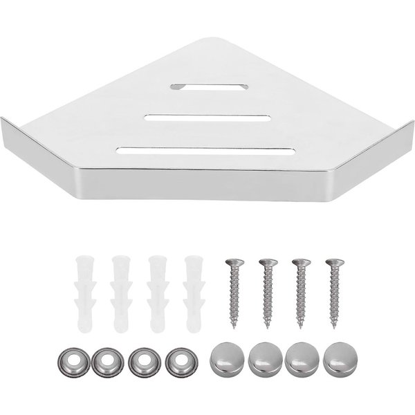 Estante De Esquina Para Ducha Montado En Pared EstanteríA Organizador Soporte Contenedor Para BañO Tipo Con Taladro White-image