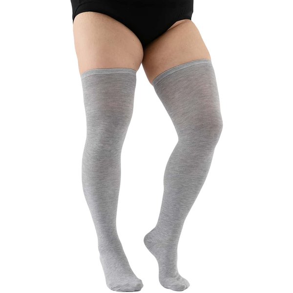 Nuevos Calcetines Largos Rayados Hasta El Muslo Para Hombres Talla Grande Transpirables Por Encima De La Rodilla Calcetines Estilo Casual CalcetíN Xxl Verano One Size Gray-image
