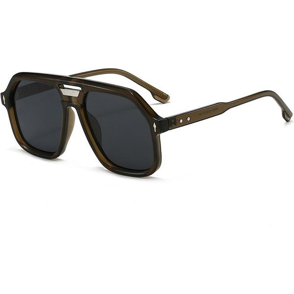 Gafas De Aviador Doble Puente ÚLtimas Montura Grande Elegantes Para Mujer Gafas De Sol De DiseñAdor Para Hombre Verano Para Conducir Gafas ProteccióN UV 400 Gafas 1PC Black-image
