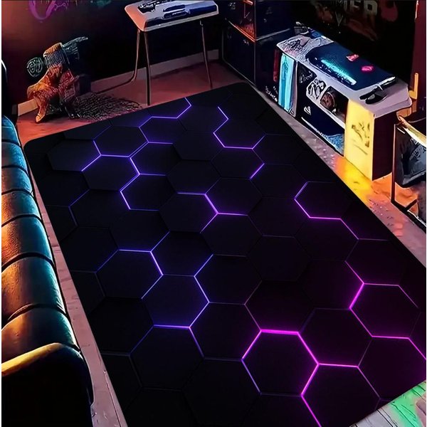 Dywan Dla Gracza Dywan Do Gier, Dywan Do Gier Dywan Geometryczny, Kolorowy Dywan Dywan Do Pokoju Zabaw Dywan Sportowy Dywan Obszarowy, Prezenty Dla Graczy Dywan Do Pokoju Nastolatka 40X60Cm-Felt-image