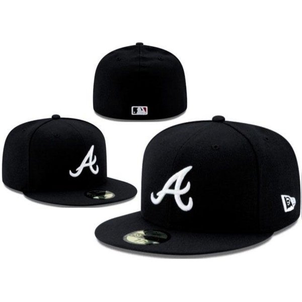Gorra De BéIsbol De Ala Plana Bordada Atlanta Braves MLB Size 7 - 55.8Cm Black-image